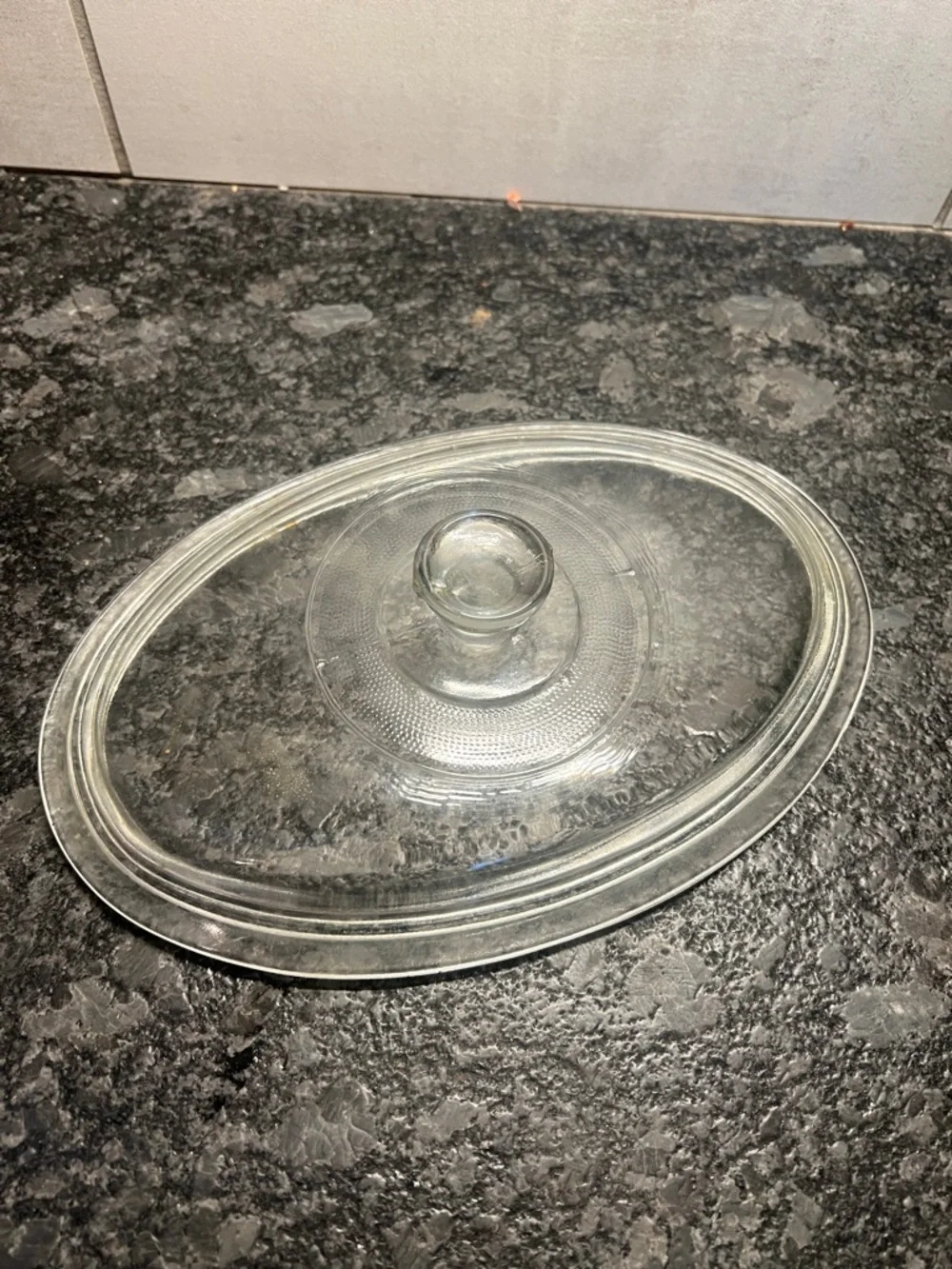 Pyrex /Corningware Replacement lid. Clear Glass Oval Lid - Vintage Style